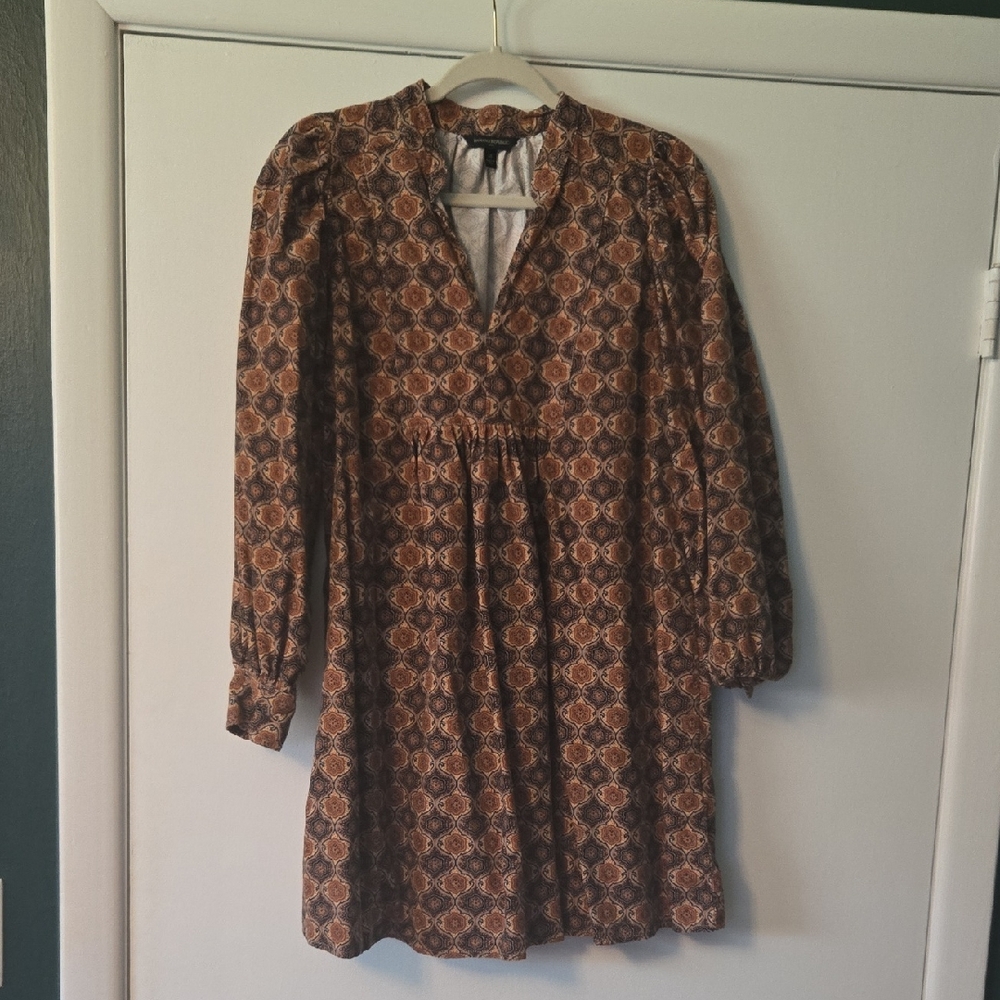 Banana Republic Brown Black Long Sleeve Sundress